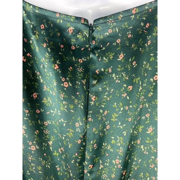 NWT Reformation Kaye Silk Dress Maxi Coriander Fairy Green Floral Sz 22 Babydoll - Picture 9 of 16